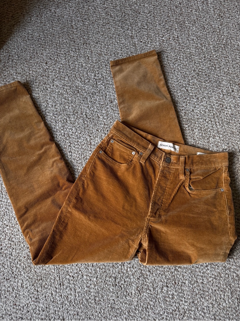 Denim Forum Women's Straight Leg Corduroy Jeans - Camel/Tan